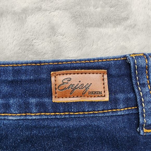 Enjoy Denim Jeans Womens 20 Blue High Rise Crop Capri Skinny Leg Stretch Denim - Picture 6 of 16